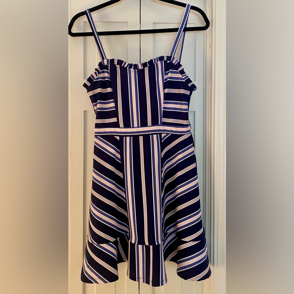 Speechless Blue and White Midi Dress